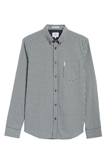 Men's Ben Sherman Mod Fit Gingham Sport Shirt - Green