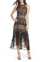 Women's Foxiedox Tristan Lace & Chiffon Maxi Dress - Black