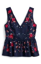 Women's J.crew Hand Embellished Peplum Top - Blue