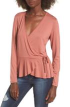 Women's Leith Wrap Top, Size - Coral