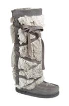 Women's Manitobah Mukluks Genuine Rabbit Fur Wrap Boot, Size 7 M - Grey