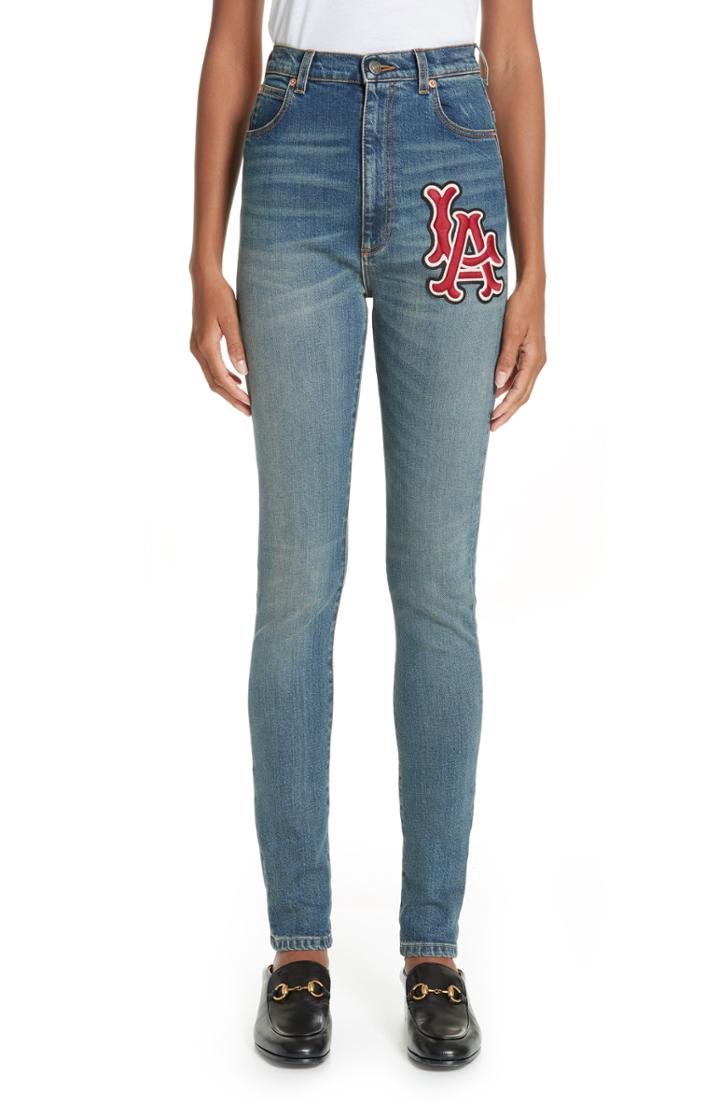 Women's Gucci La Patch Skinny Jeans