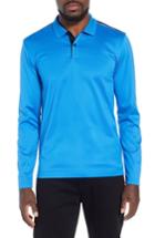 Men's Boss Pleins Slim Fit Long Sleeve Polo, Size - Blue