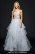 Women's Hayley Paige Arlo Beaded Tulle Ballgown, Size - Blue