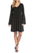 Women's Karen Kane Tiered Bell Sleeve A-line Dress - Black