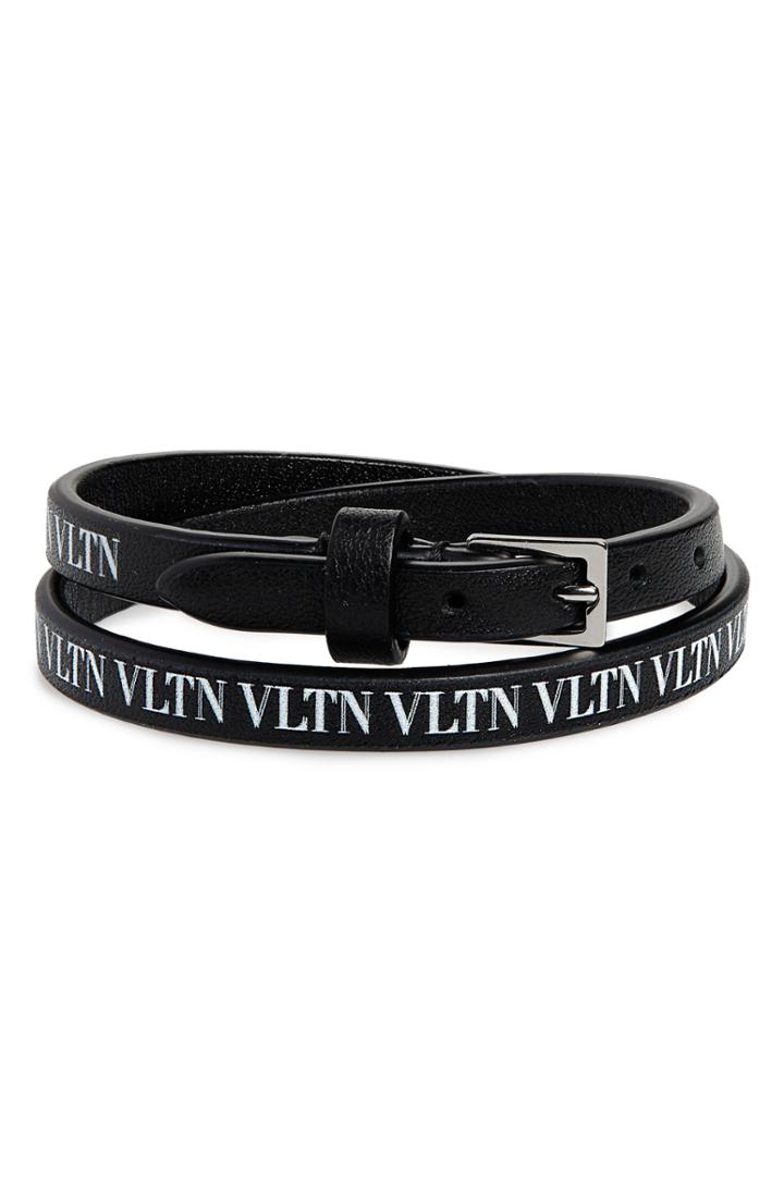 Women's Valantino Vltn Double Leather Bracelet