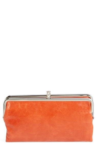 Women's Hobo 'lauren' Leather Double Frame Clutch - Red