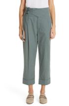 Women's Brunello Cucinelli Belted High Waist Linen & Cotton Pants Us / 38 It - Green