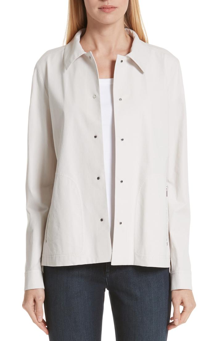 Women's Lafayette 148 New York Jaren Bistretch Pima Cotton Jacket - White