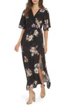 Women's Everly Floral Print Woven Maxi Dress - Black
