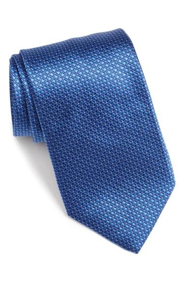 Men's David Donahue Solid Silk Tie, Size - Blue
