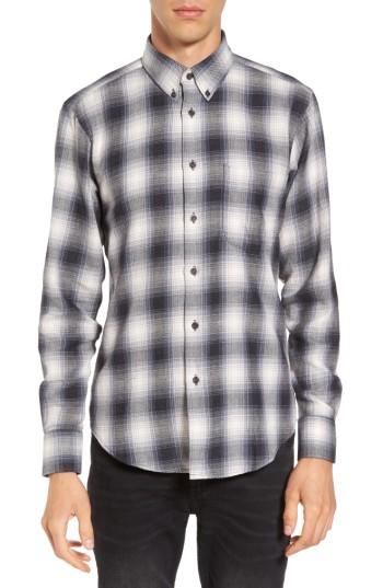 Men's Naked & Famous Denim Ombre Flannel Shirt - Grey