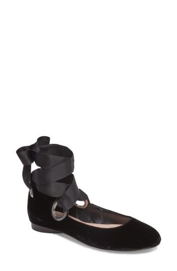 Women's Avec Les Filles Miri Lace-up Flat .5 M - Black