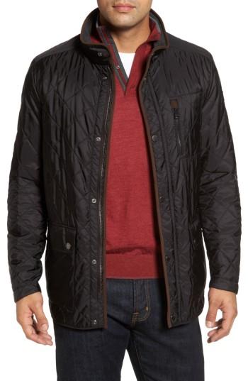 Men's Paul & Shark Fleece Lined Quilted Jacket - Black