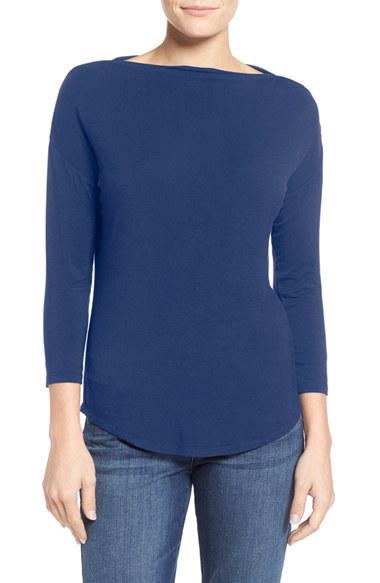 Women's Halogen Bateau Neck Top - Blue