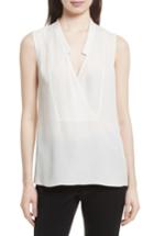 Women's Theory Classic Crossover Sleeveless Silk Top, Size - Ivory