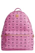 Mcm 'medium Stark' Side Stud Backpack - Pink