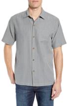 Men's Tommy Bahama Dimensional Diamond Silk Sport Shirt - Grey