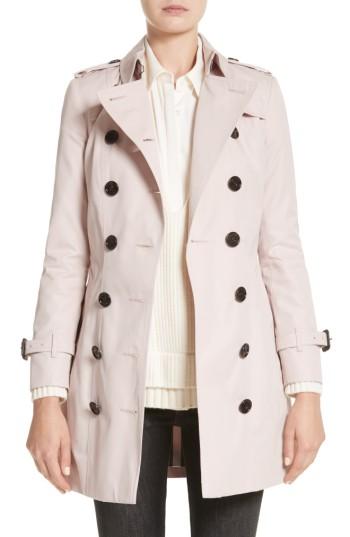 Women's Burberry Sandringham Mid Slim Trench Coat - Pink