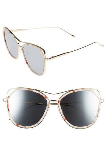 Women's Bonnie Clyde Grand 56mm Polarized Cat Eye Sunglasses - Crystal Marble