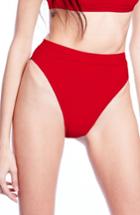 Women's Chromat Ribbed Swim Bottoms, Size - Red
