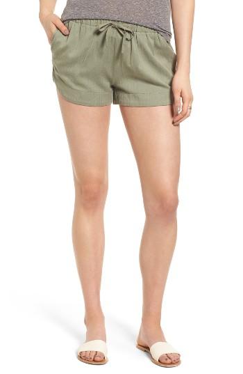 Women's Rvca Yume Cotton Shorts - Green
