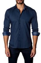 Men's Jared Lang Trim Fit Zigzag Sport Shirt, Size - Blue