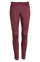 Women's Zeza B By Hue Side Slit Faux Suede Leggings - Burgundy
