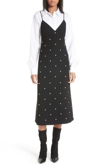 Women's Tibi Neve Embellished Slipdress - Black