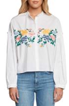 Women's Willow & Clay Amoroso Embroidered Poplin Shirt, Size - White