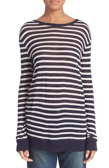 Women's T By Alexander Wang Stripe Tee - Blue