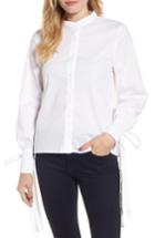 Women's Halogen Tie Sleeve Poplin Blouse - White