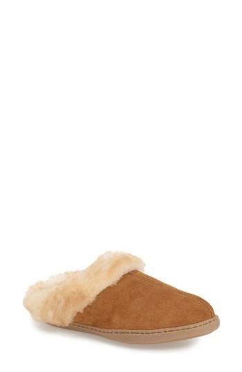 Women's Minnetonka Sheepskin Mule Slipper M - Beige
