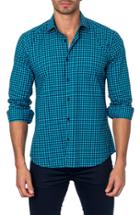Men's Jared Lang Trim Fit Gingham Sport Shirt, Size - Blue