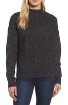 Women's Halogen Mock Neck Cable Knit Sweater - Grey
