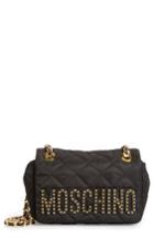 Moschino Studded Logo Quilted Nylon Shoulder Bag -