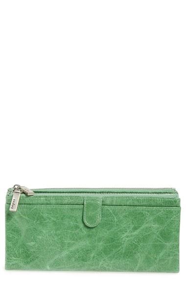Women's Hobo 'taylor' Glazed Leather Wallet - Green