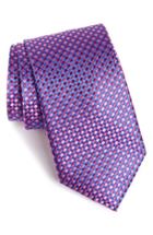 Men's Nordstrom Men's Shop Check Silk Tie, Size - Blue