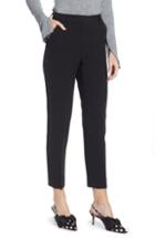 Women's Something Navy Flat Front Trousers - Black