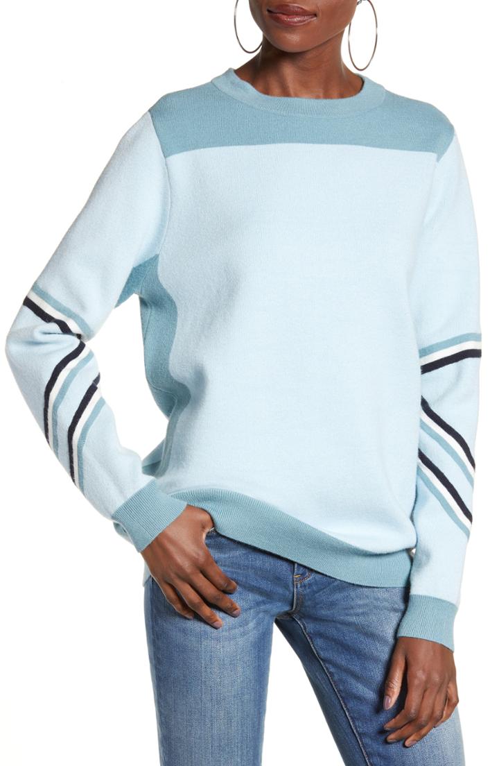 Women's Vero Moda Dama Banning Stripe Detail Sweater - Blue