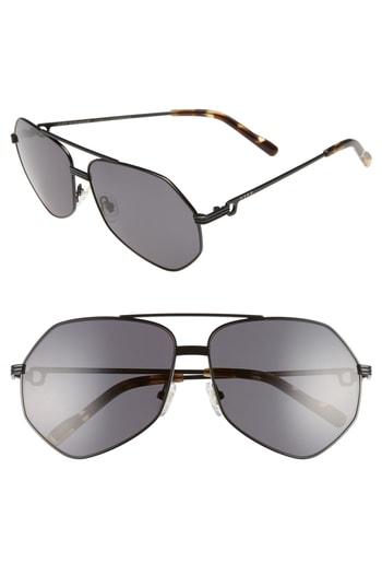 Women's Diff Sydney 62mm Polarized Aviator Sunglasses - Black/ Moss Havana/ Grey