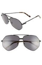 Women's Diff Sydney 62mm Polarized Aviator Sunglasses - Black/ Moss Havana/ Grey