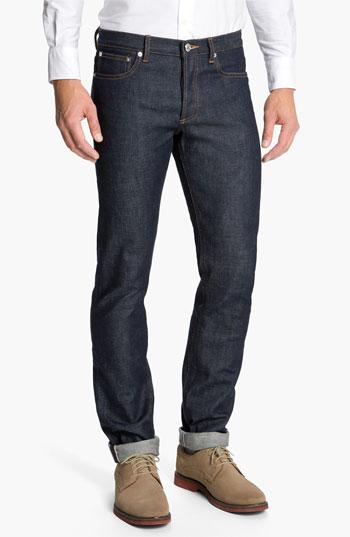 A.p.c. 'new Standard' Selvedge Slim Straight Leg Jeans (indigo) Indigo