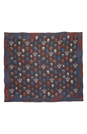 Women's Alexander Mcqueen Heraldic Multiskull Silk Scarf