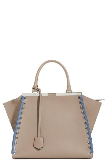 Fendi 3jours Calfskin Leather Shopper - Grey