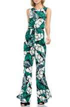 Women's Vince Camuto Jungle Palm Print Jumpsuit, Size - Black