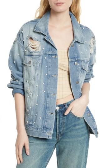 Women's Free People Sunday Funday Denim Trucker Jacket
