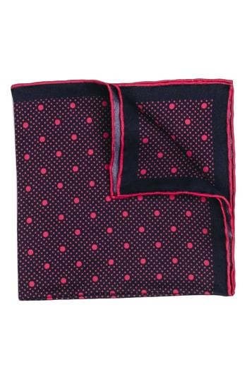 Men's Hook + Albert Dot Silk Pocket Square, Size - Pink