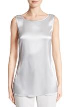 Women's St. John Collection Liquid Satin Shell, Size - Grey