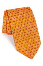Men's Vineyard Vines Cleveland Browns - Nfl Woven Silk Tie, Size - Orange
